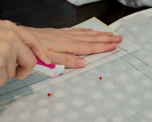 Marking the cut and seam lines